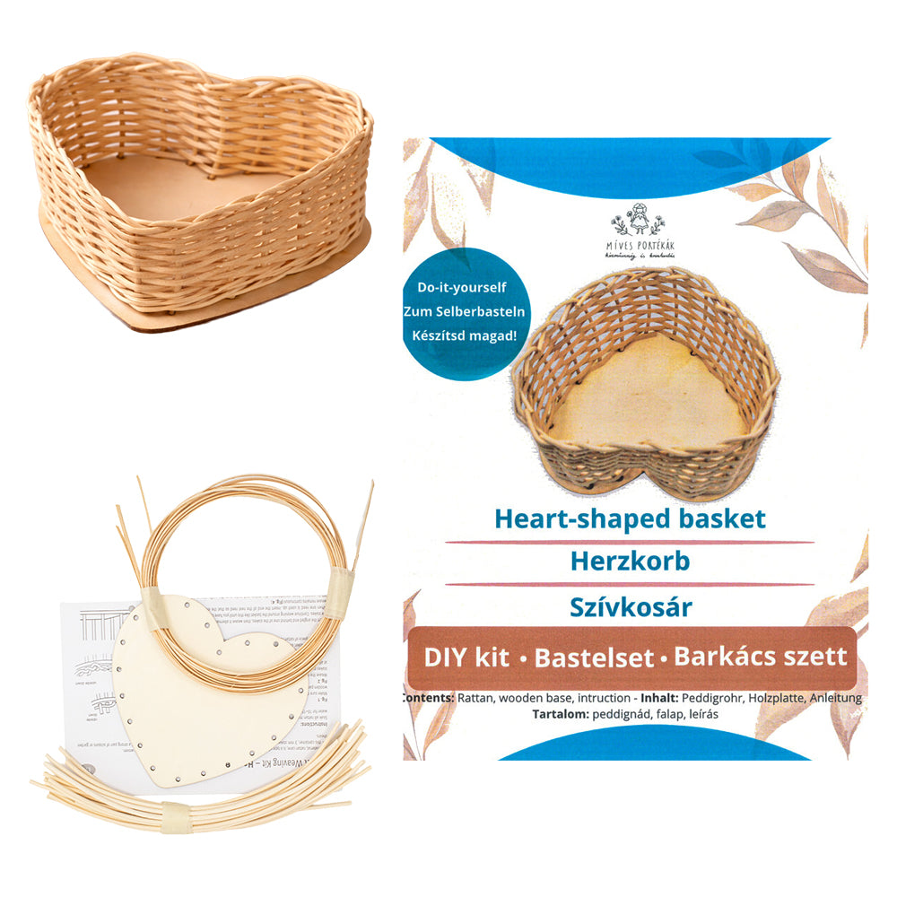 Heart Shaped Basket Making Kit | Rattan Basket Craft Kit