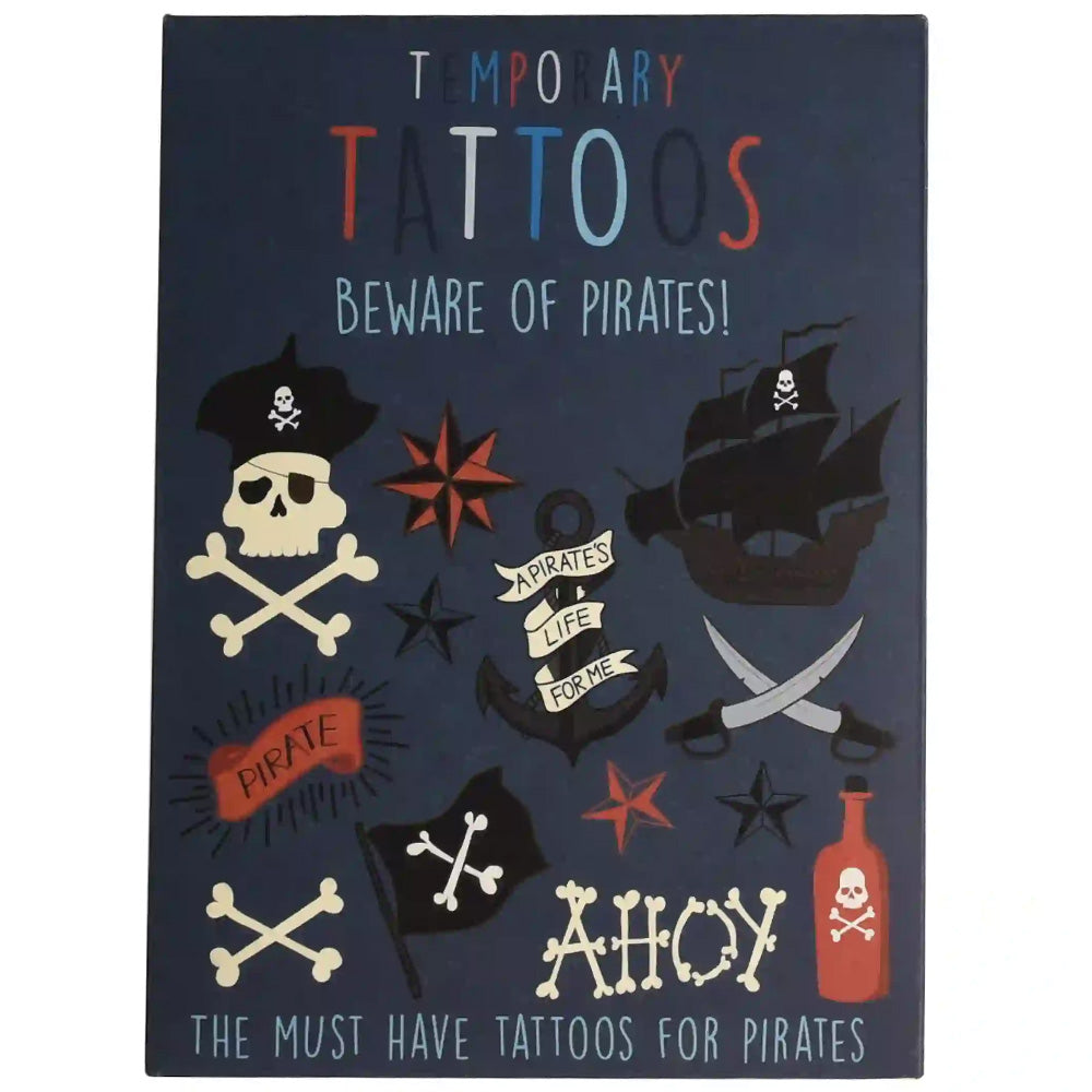 Beware of the Pirates | Temporary Tattoos | Pack of 2 Sheets | 15x10cm