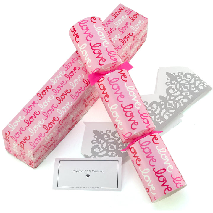Love Love Love | Single Valentines Day Cracker | Empty and Ready to Fill