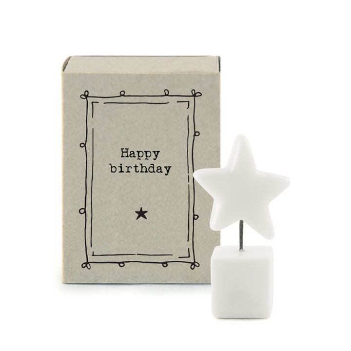 Mini Ceramic Standing Star Ornament in a Gift Box | Cracker Filler Gifts