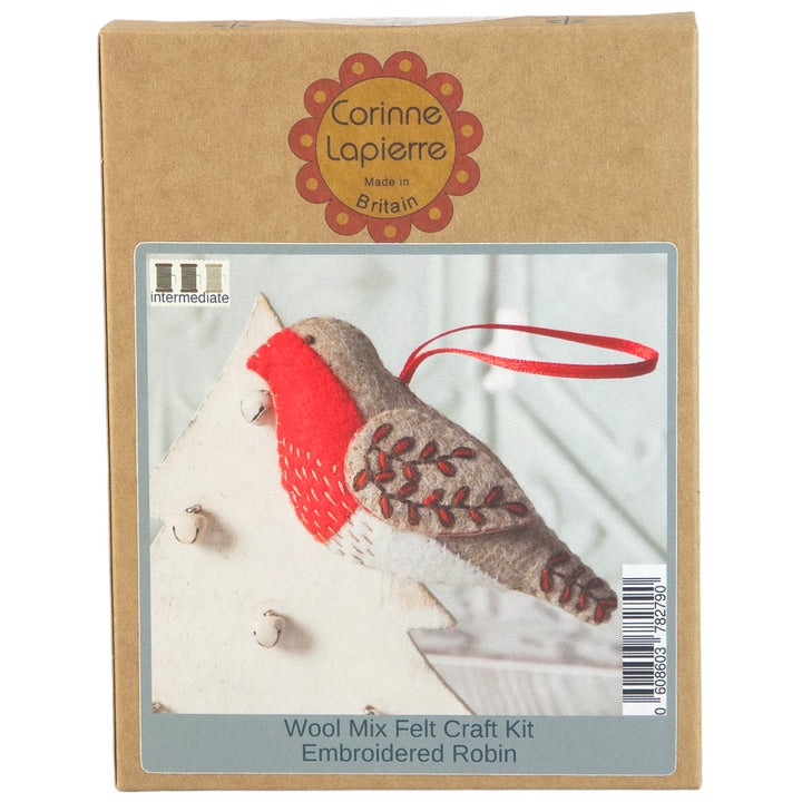 Christmas Robin Hanging Ornament | Mini Felt Sewing Kit | Corinne Lapierre