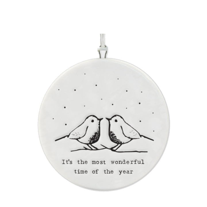 5.5cm Porcelain Hanging Decoration | It’s the Most Wonderful Time Of The Year