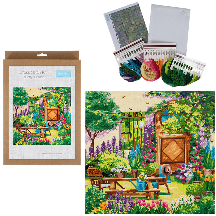 Country Garden Scene | Cross Stitch Kit | 50x50cm