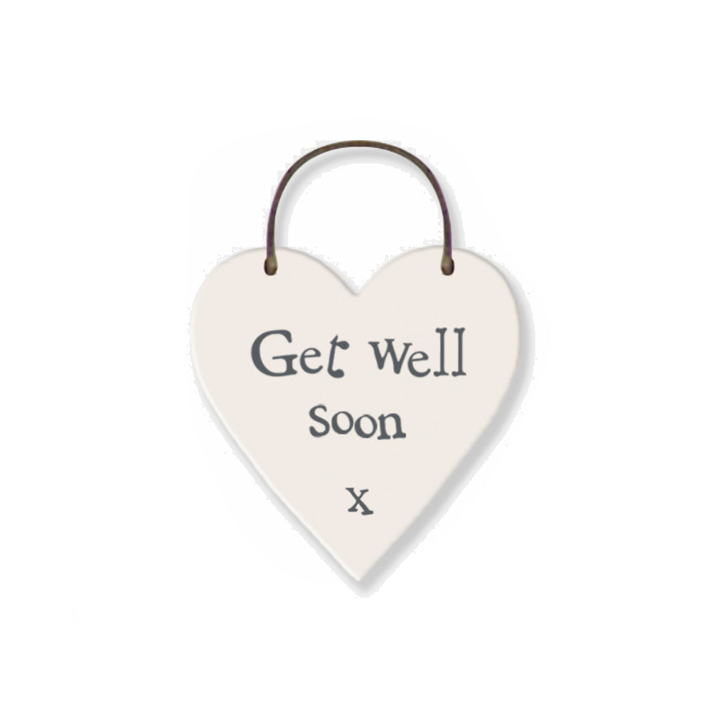 Get Well Soon - Mini Wooden Hanging Heart - Cracker Filler Gift
