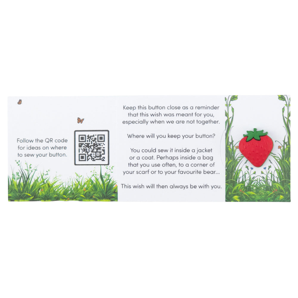 Strawberry Fields Forever | Button Wishes Sew On Token | Cracker Filler