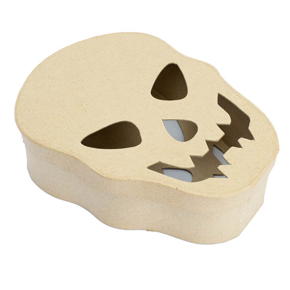 Single Skull Shape Paper Mache Box | Halloween Crafts