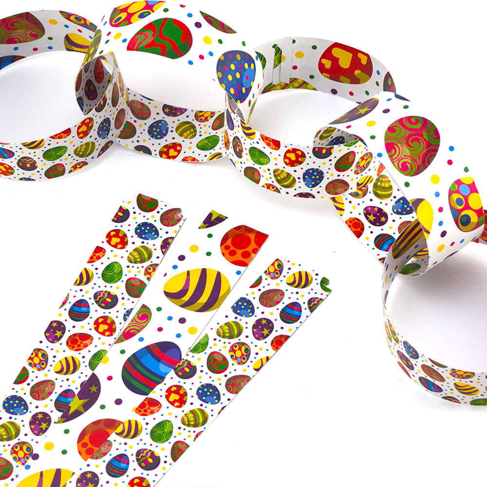Paper Chain Patterns Easter 30 Reusable Easter 2.5m Paper Chains | Easter Egg Fantasia | No Glue N ...