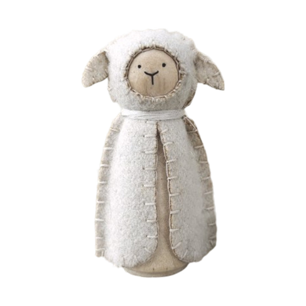 Sheep | Wood & Felt Freestanding Ornament | Little Gift | Cracker Filler
