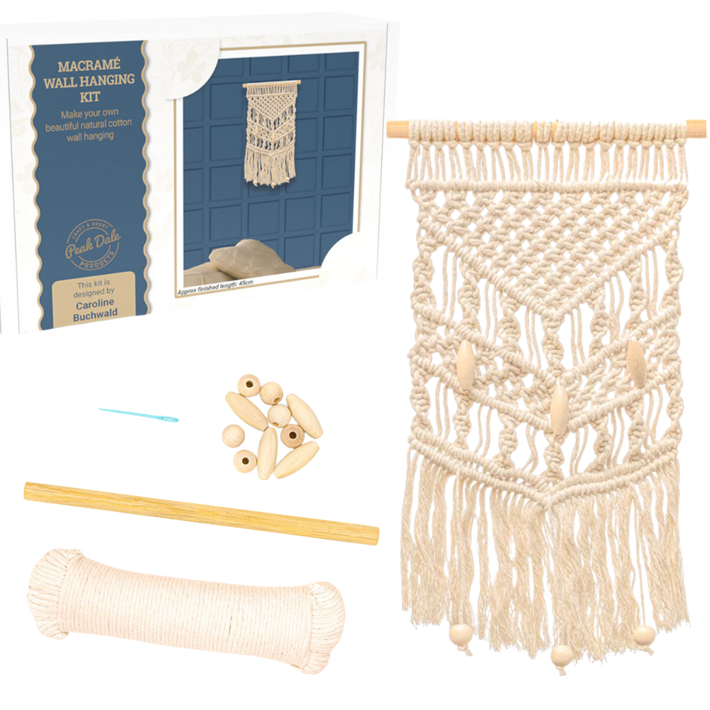 Macrame Wall Hanging | Natural Cotton | Complete Craft Kit