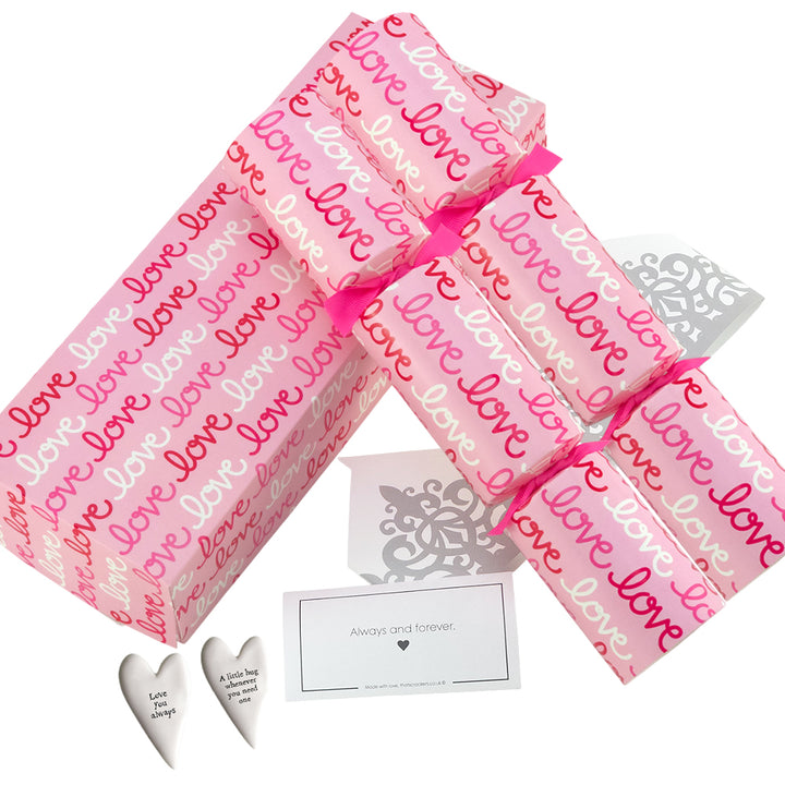 Love Love Love | Pair of Filled Valentine's Day Crackers | Choice of Gifts