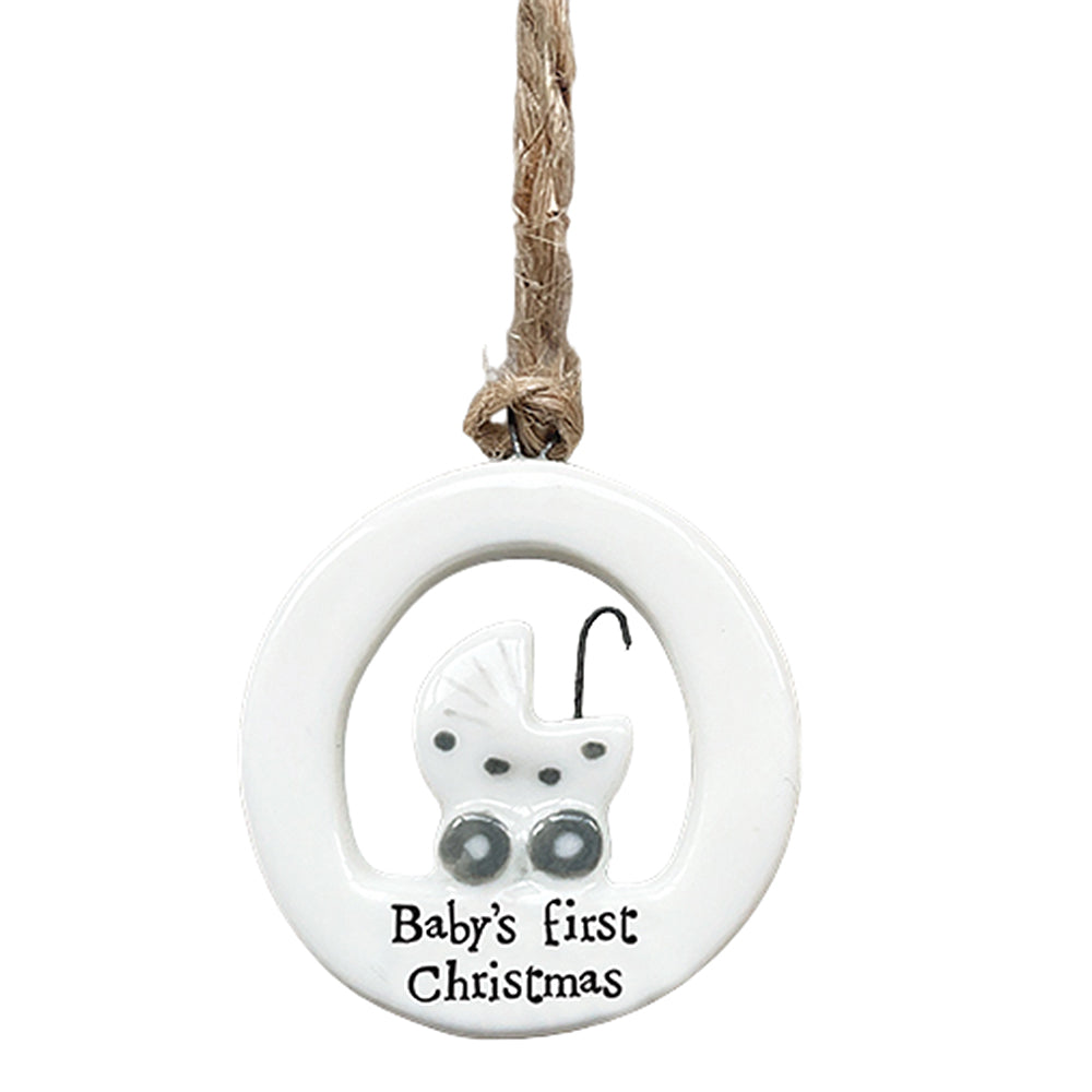 Baby's First Christmas | Little Ceramic Ornament | Cracker Filler | Mini Gift