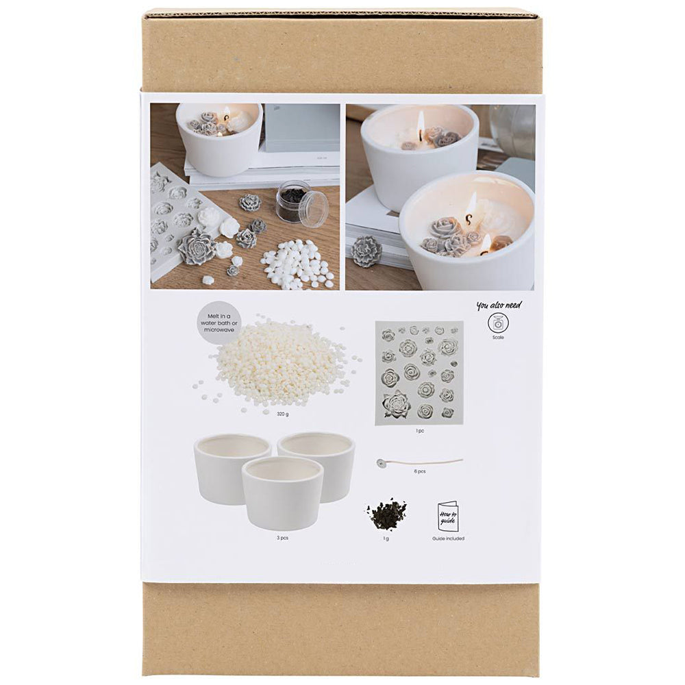 Candle Making Craft Kit | Makes 3 Candles with Rose Details