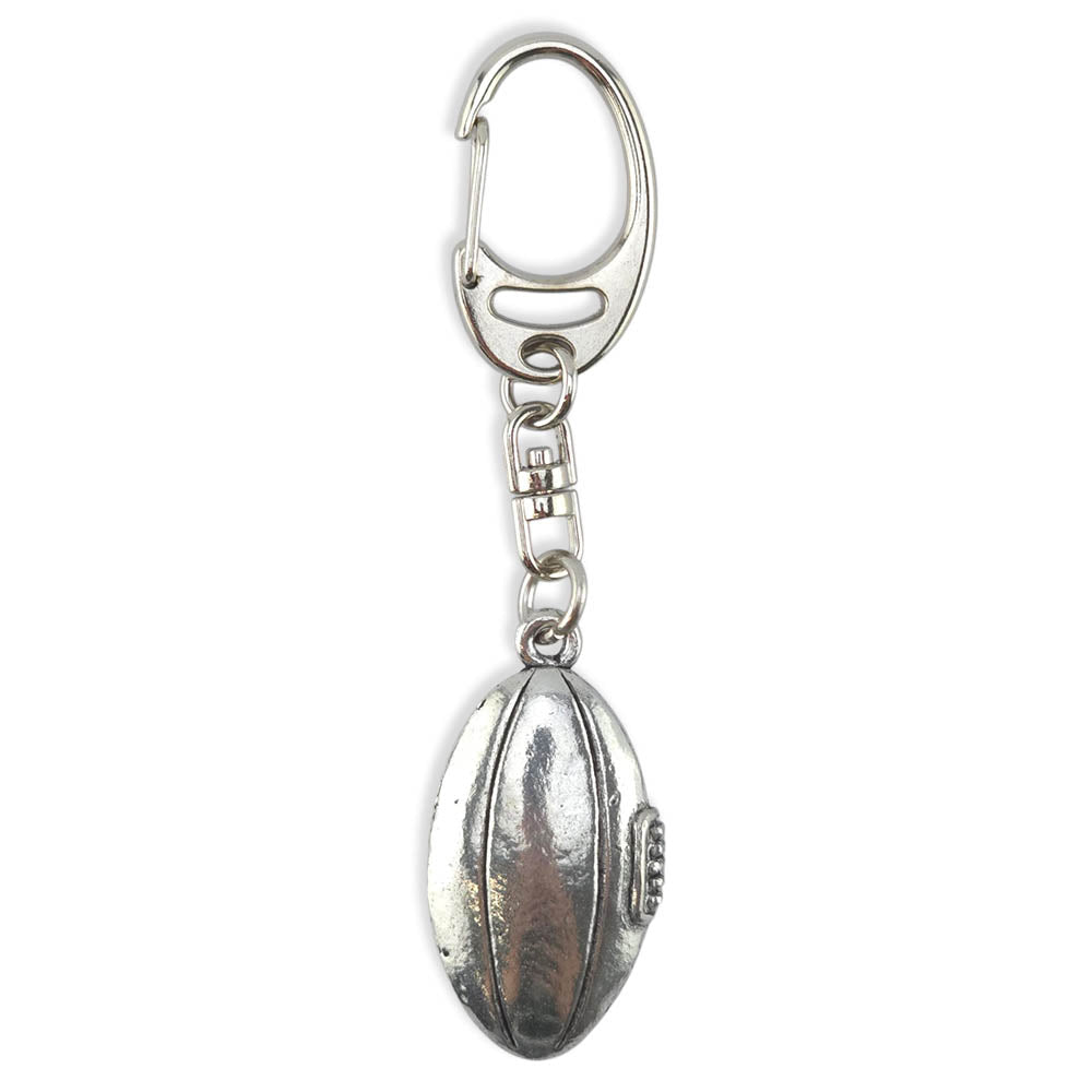 Rugby Ball | Chunky English Pewter 3D Keyring | Little Gift | Cracker Filler