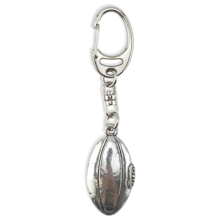 Rugby Ball | Chunky English Pewter 3D Keyring | Little Gift | Cracker Filler