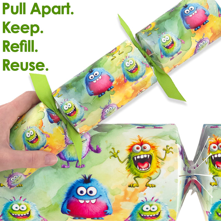 Reusable Keepsake Kids Design Cracker Set | Funny Monsters | Luxury DIY