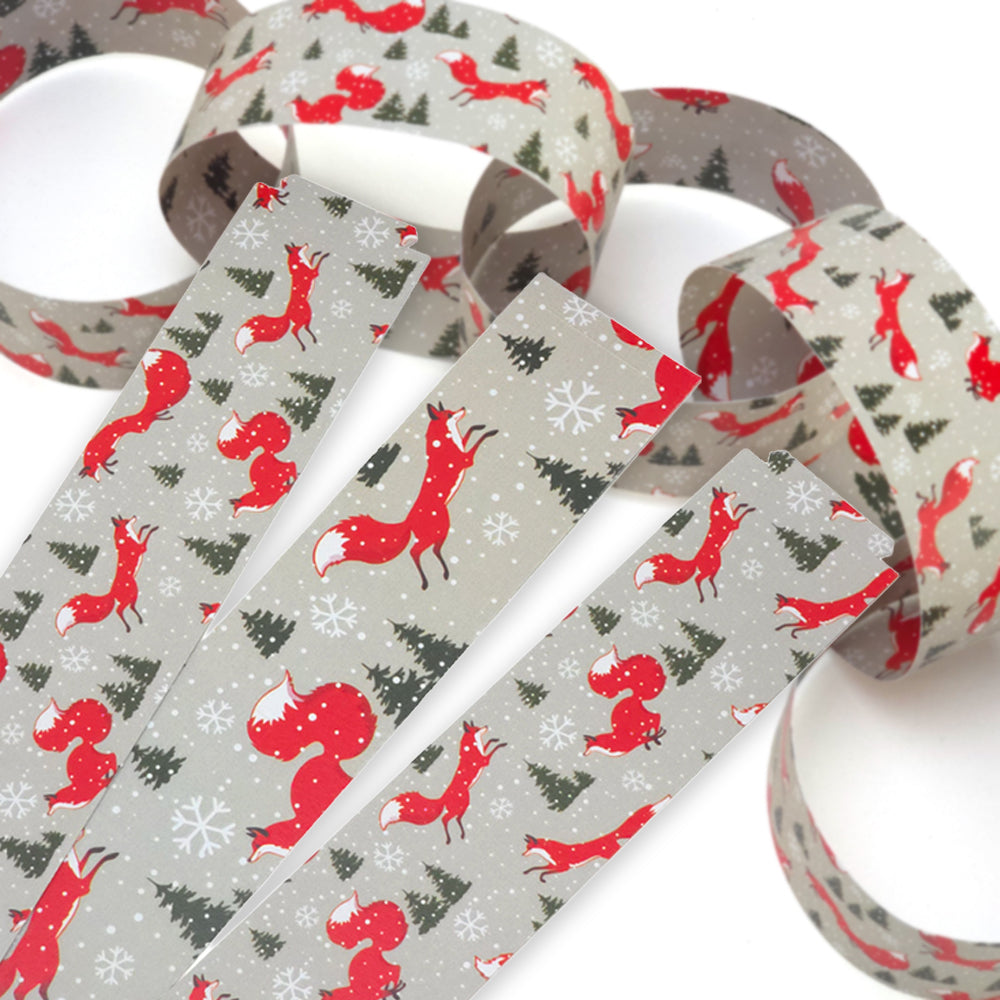 30 Reusable Christmas Paper Chains | Christmas Fox | No Glue Needed | 2.5m