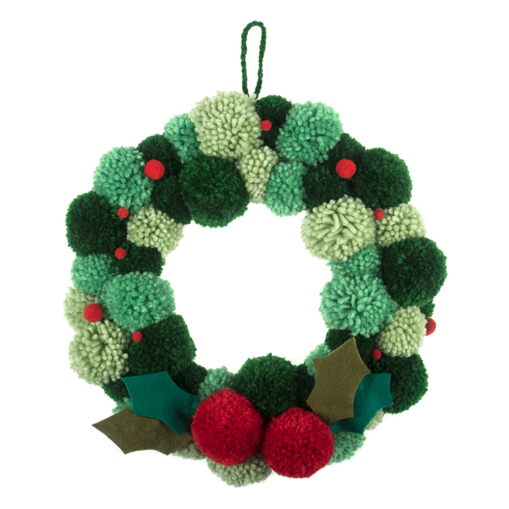 Pom Pom Christmas Wreath Making Craft Kit | Boxed Gift - DAMAGED BOX