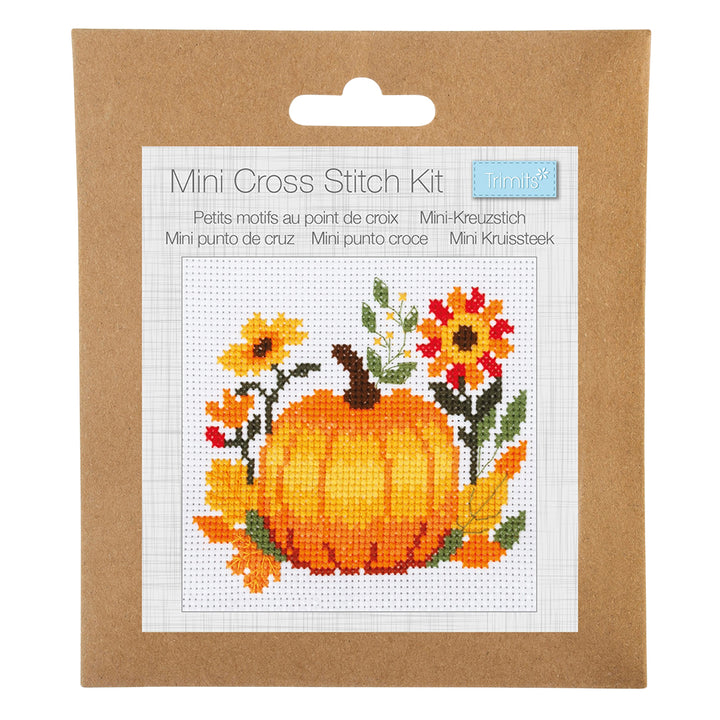 Halloween Pumpkin | Mini Counted Cross Stitch Kit | 13cm Square
