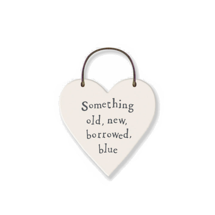 Old, New, Borrowed, Blue - Mini Wooden Hanging Heart - Wedding Cracker Filler Gift