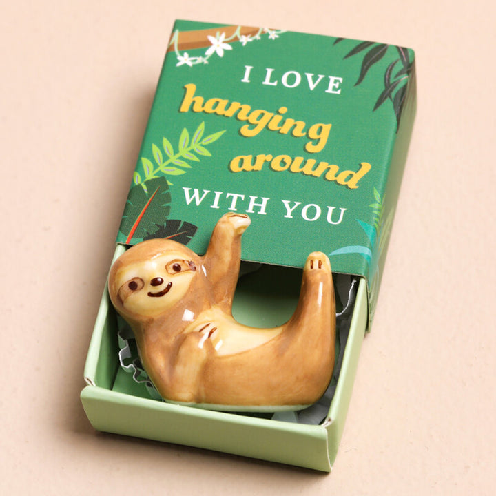 Love Hanging Around With You | Mini Matchbox & Sloth Token | Cracker Filler