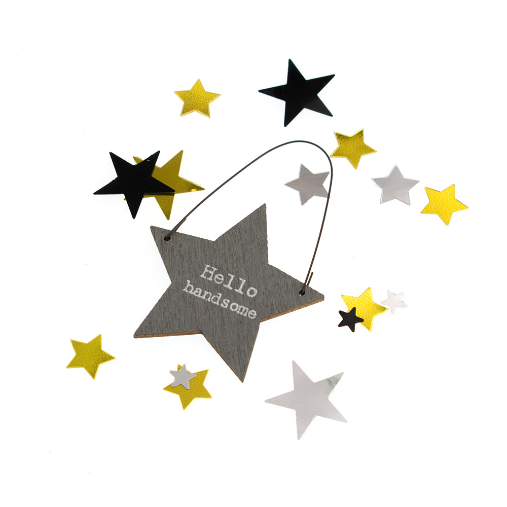 Hello Handsome Mini Star Hanger & Confetti - Cracker Filler Gift Bag