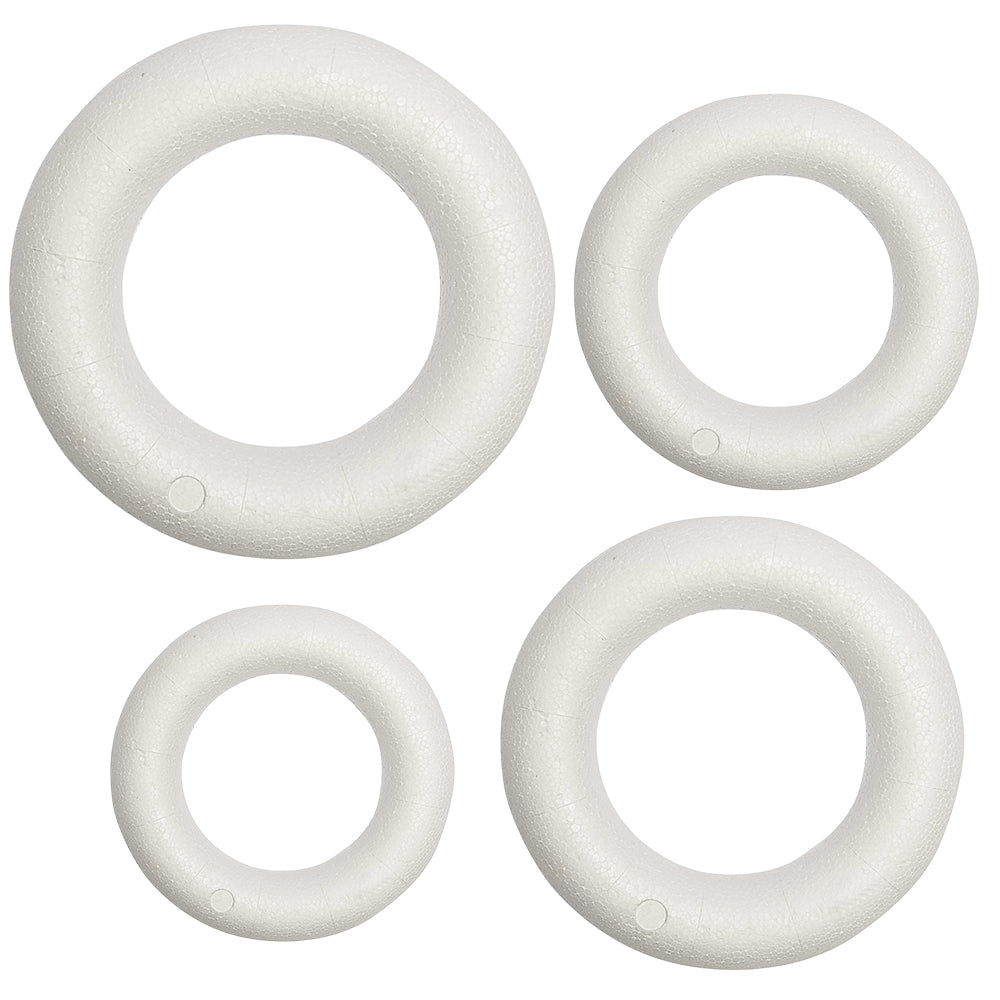 15cm to 30cm | Flat Backed Polystyrene Wreath Base | Half Hoop or Ring