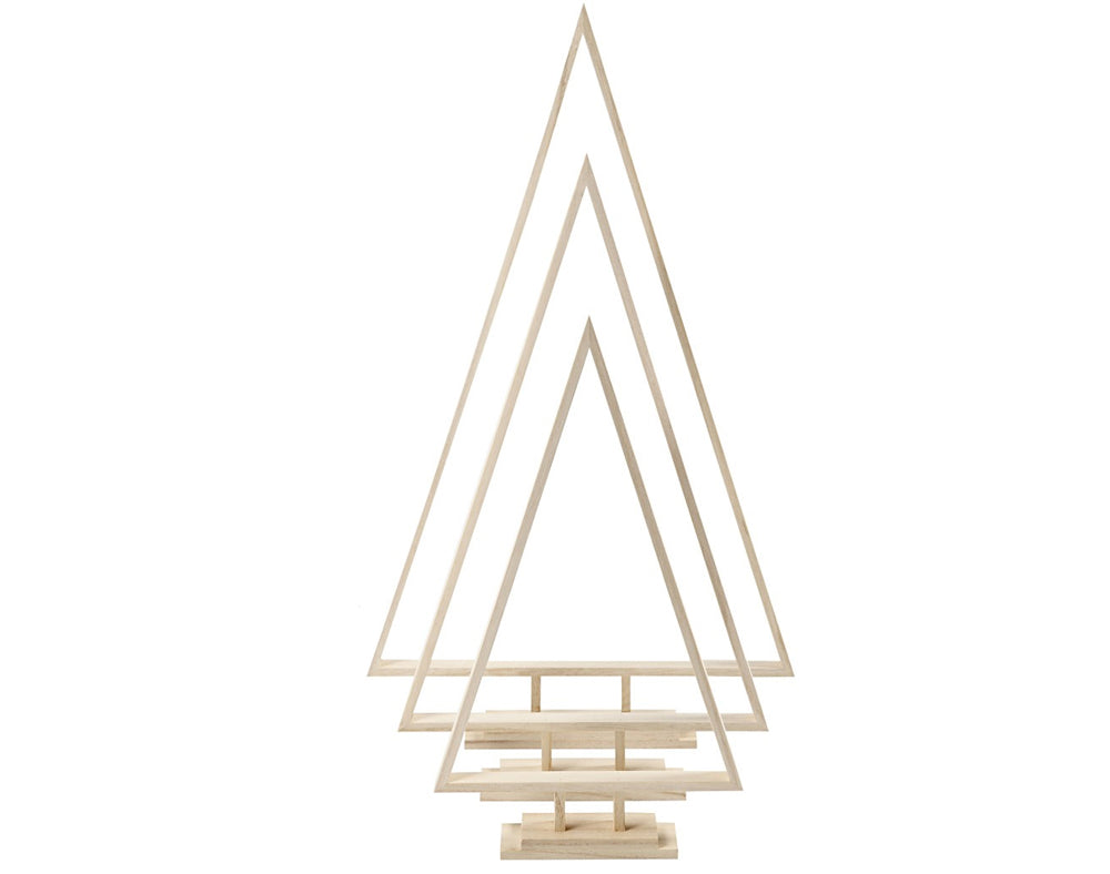 3 Giant Assorted Wooden Trees to Decorate for Christmas Crafts
