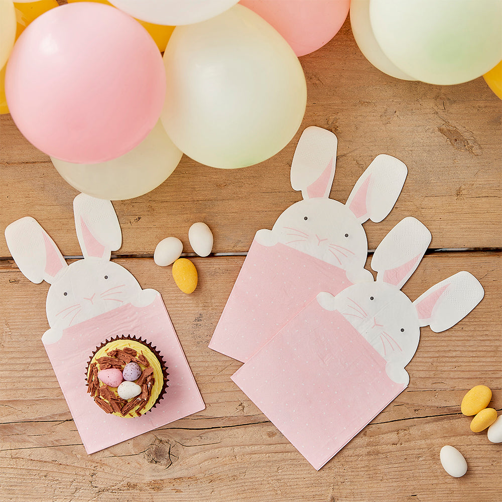 16 Peeking Easter Bunny Paper Napkins for Easter Parties