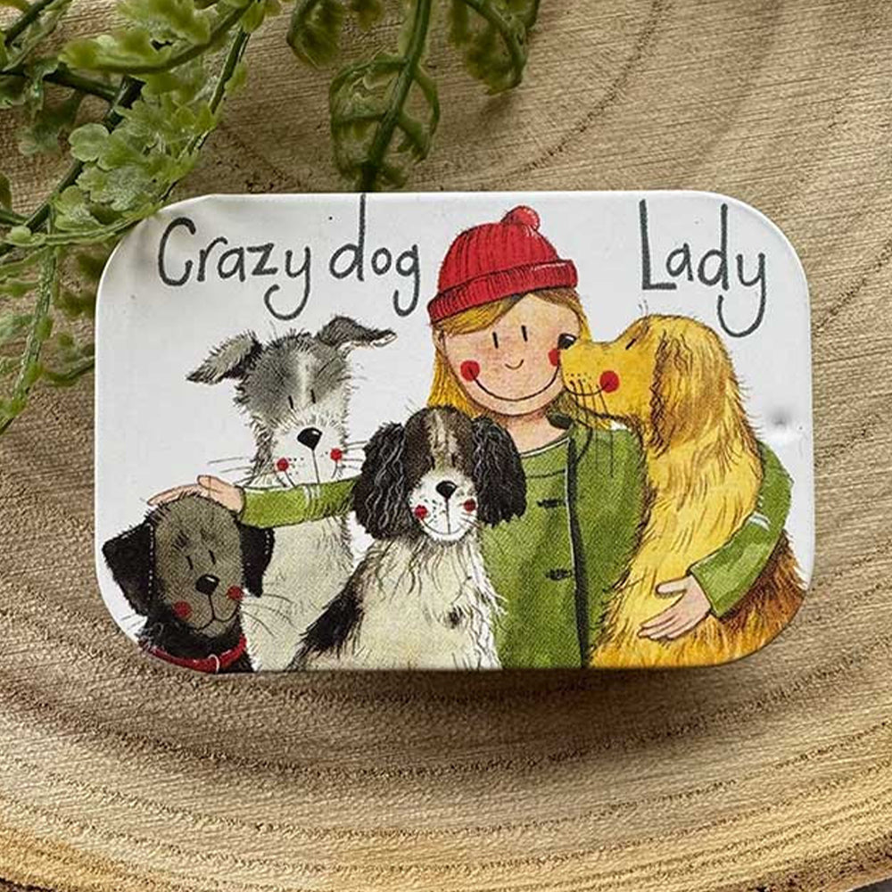 Crazy Dog Lady | Little Slide Shut Tin to Fill | Cracker Filler Gift