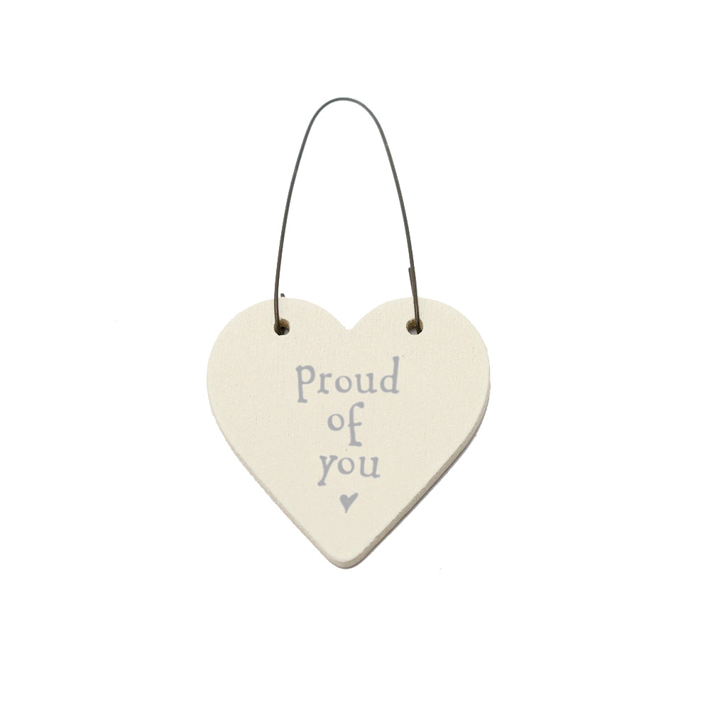Proud of You - Mini Wooden Hanging Heart - Cracker Filler Gift