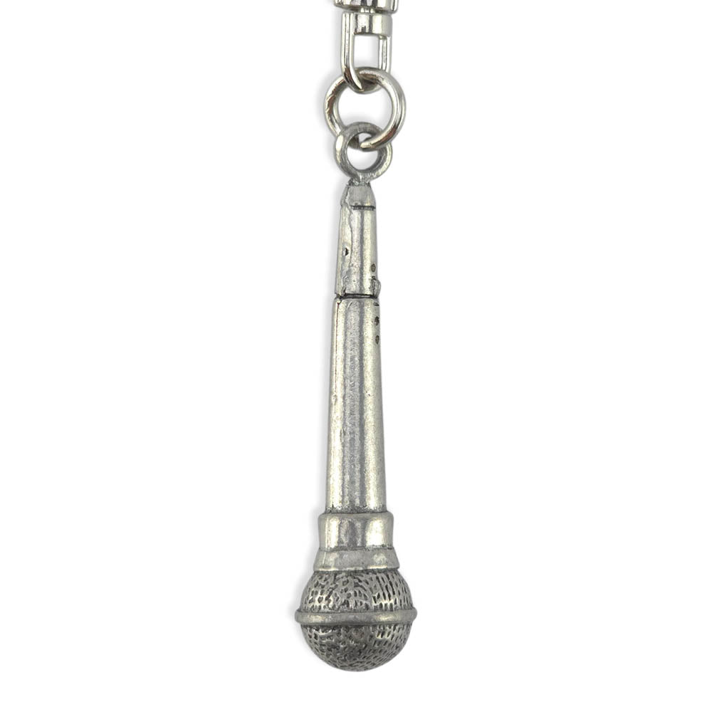 Microphone | Chunky English Pewter 3D Keyring | Little Gift | Cracker Filler