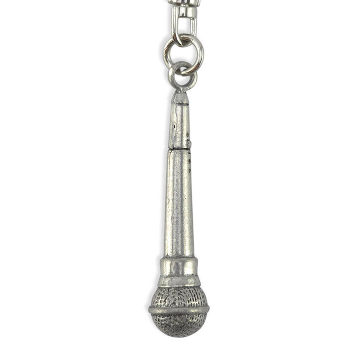 Microphone | Chunky English Pewter 3D Keyring | Little Gift | Cracker Filler
