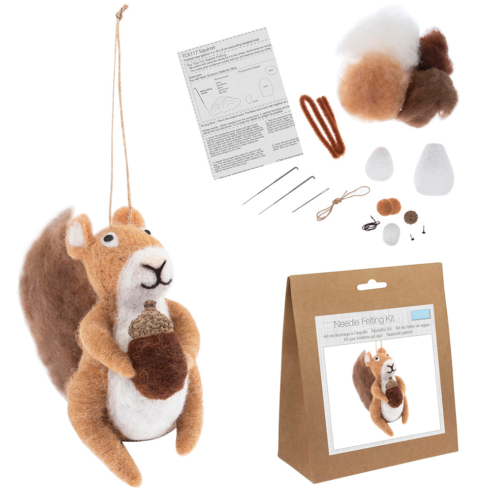 Squirrel &amp; Acorn | Needle Felting Set | Complete Kit