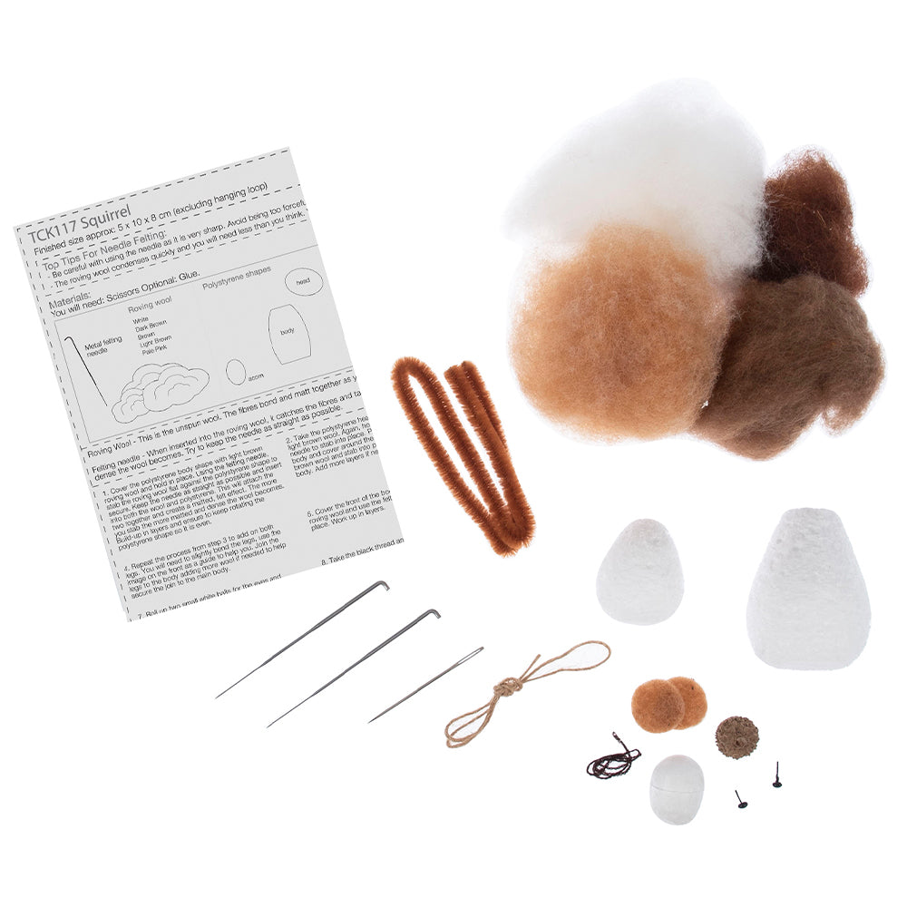 Squirrel &amp; Acorn | Needle Felting Set | Complete Kit
