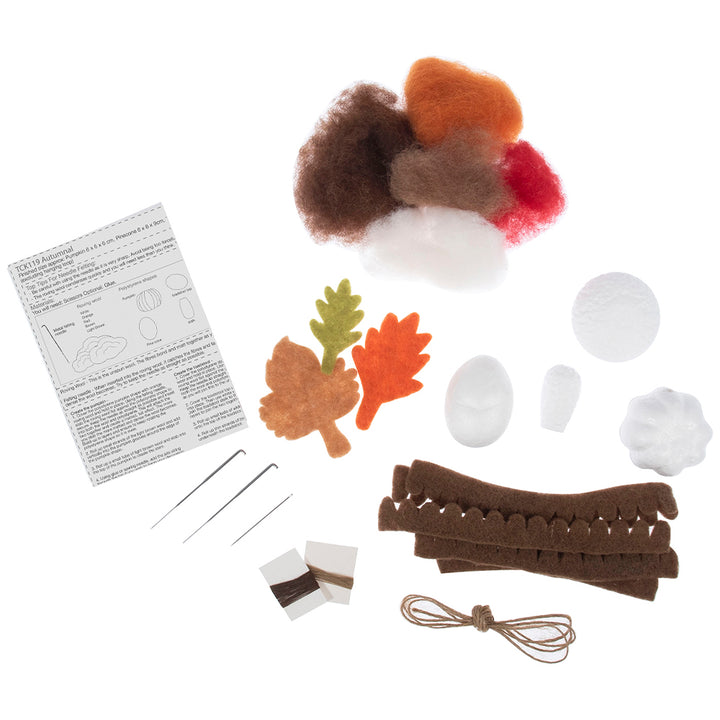 Autumn Hanging Ornaments | Needle Felting Set | Makes 5 | Complete Kit