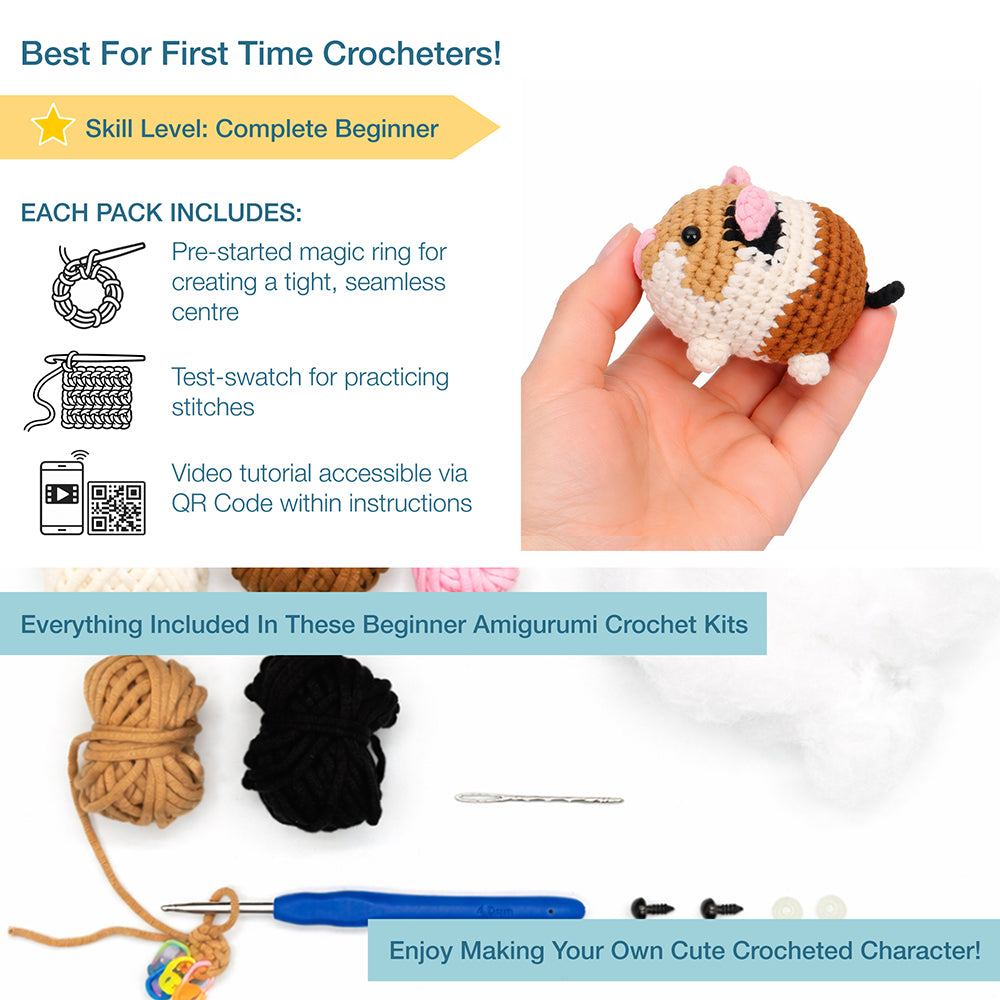 Guinea Pig | Beginners Amigurumi | Complete Crochet Kit