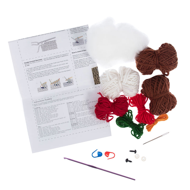 Christmas Pudding &amp; Robin | Amigurumi Complete Crochet Kit