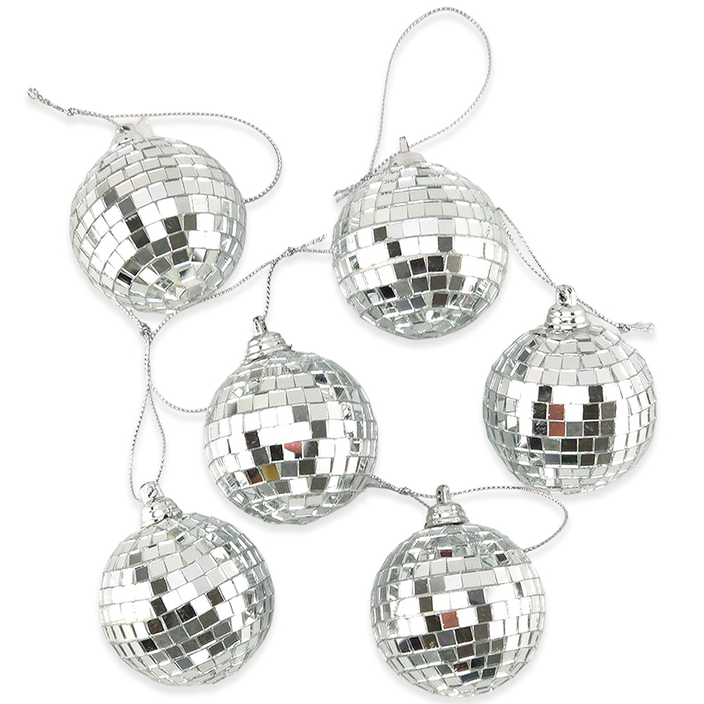 6cm Disco Mirror Balls | Pack of 6 | Christmas Tree Decoration Bauble