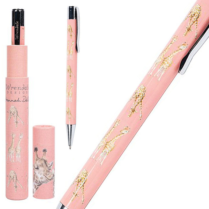 Wrendale Designs Giraffe Ballpoint Pen in Gift Tube | Cracker Filler | Mini Gift