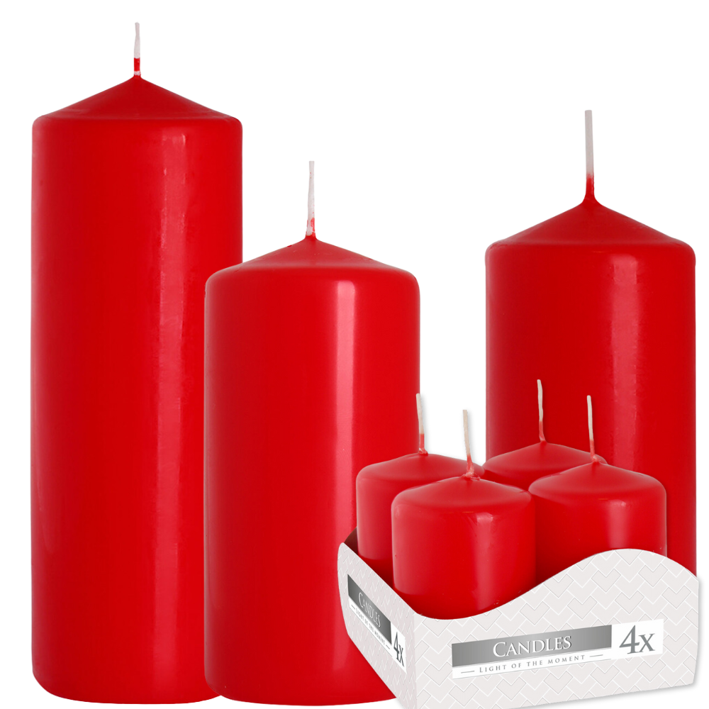 Red | Pillar Candles | Choose 60mm to 250mm Tall