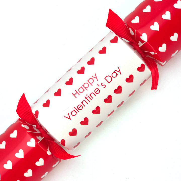 Add Your Own Wording | Personalised Valentines Cracker Craft Kit | Polka Hearts | Single