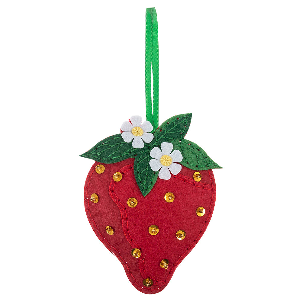 Strawberry Decoration | Mini Felt Sewing Kit | Complete Craft Kit