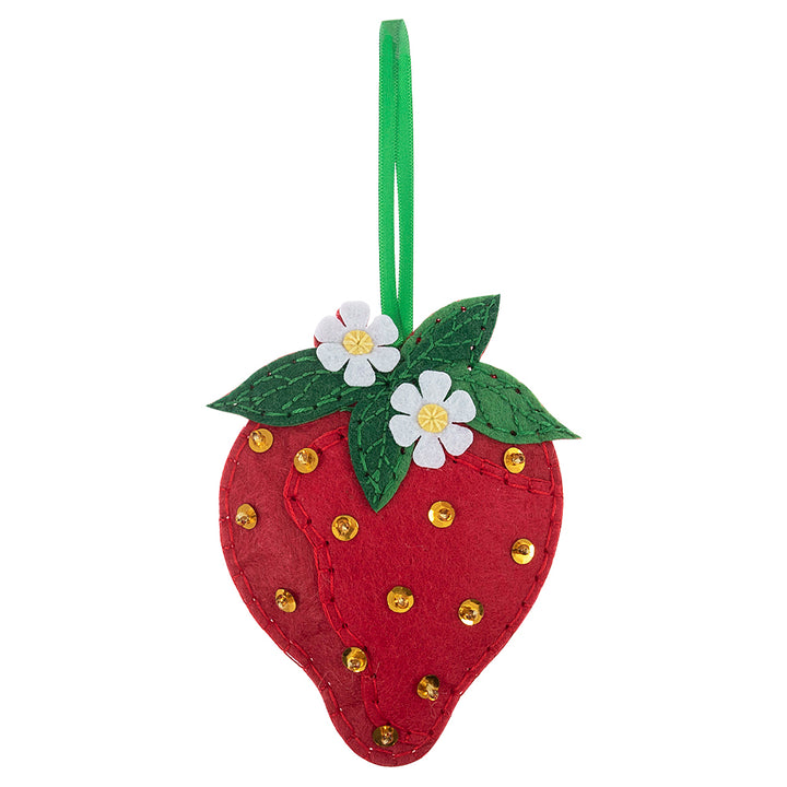 Strawberry Decoration | Mini Felt Sewing Kit | Complete Craft Kit