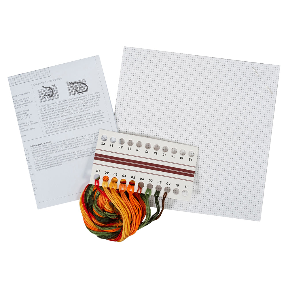 Halloween Pumpkin | Mini Counted Cross Stitch Kit | 13cm Square