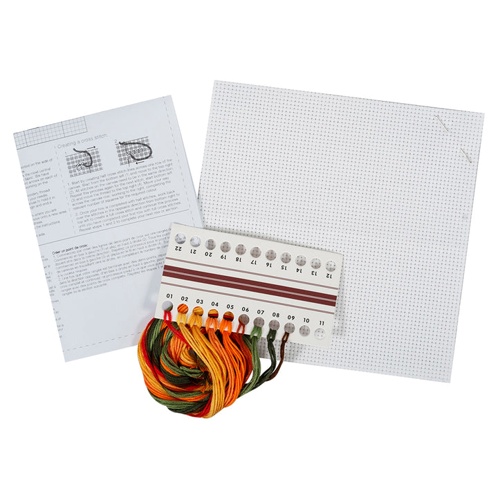 Halloween Pumpkin | Mini Counted Cross Stitch Kit | 13cm Square