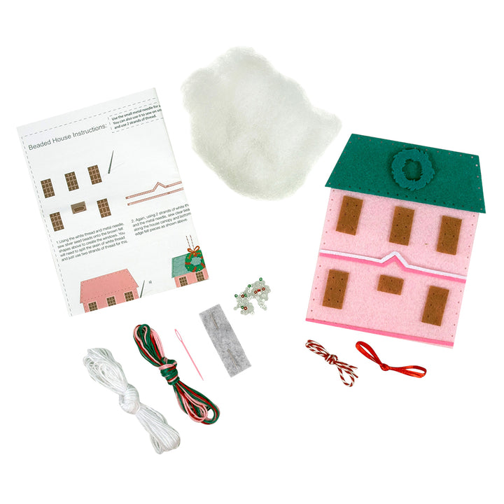 Home at Christmas | Felt & Bead Sewing Kit | Hanging Ornament | Craft Kit