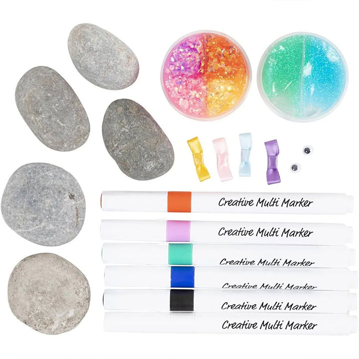 Pebble Decorating Craft Kit for Kids | Pebbles, Pens & Clay | Complete Boxed Set