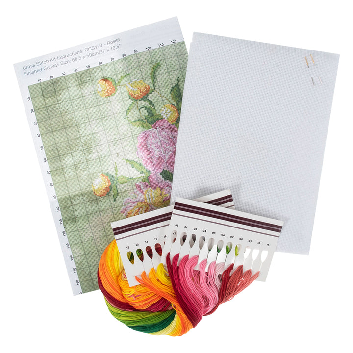 Gorgeous Vase of Roses | Large Counted Cross Stitch Kit | 68x50cm