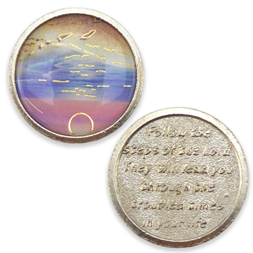 Footprints | Metal Pocket Token | Mini Gift | Cracker Filler