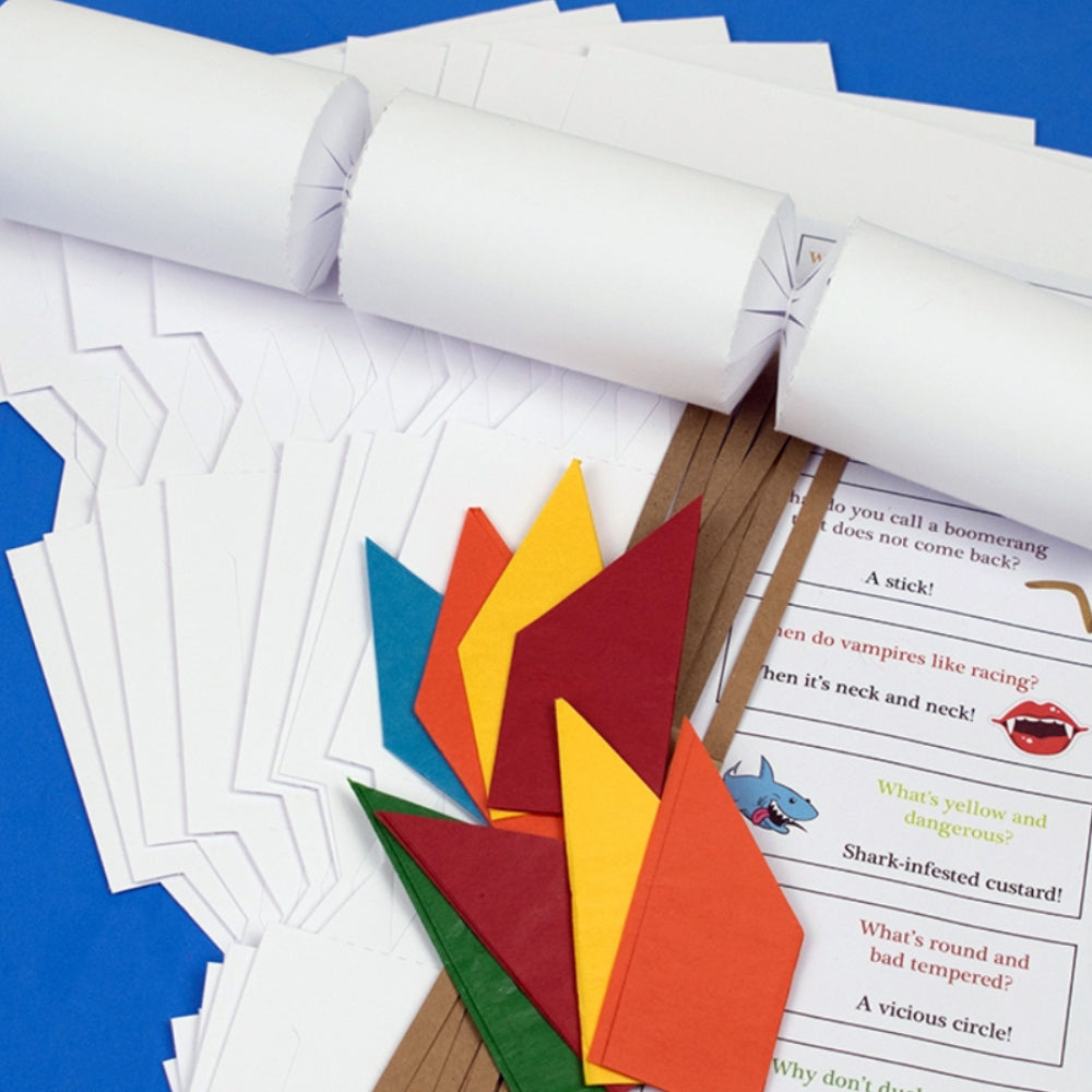 White Basic Make & Fill Your Own DIY Recyclable Christmas Cracker Craft Kits